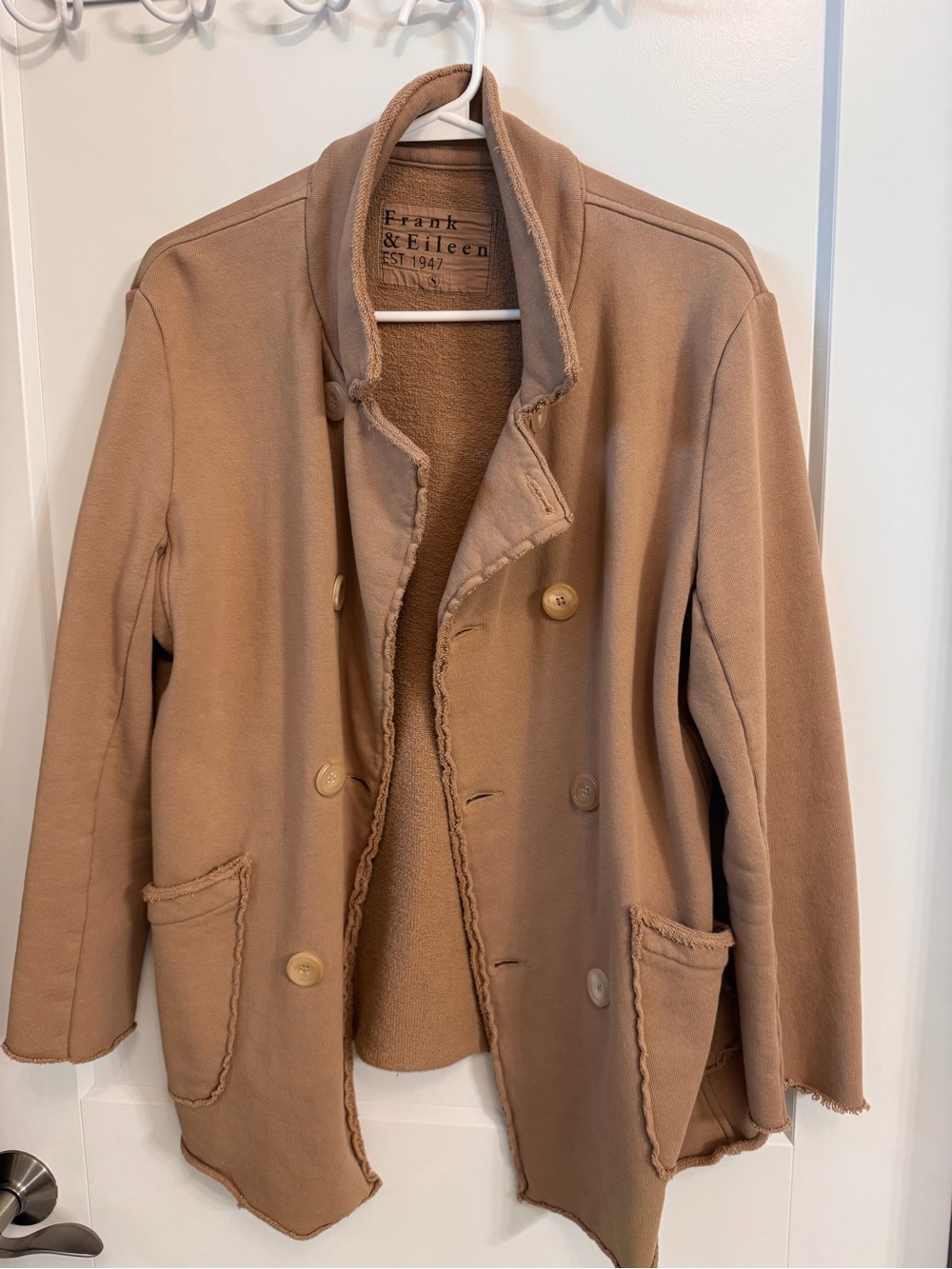 Frank & Eileen Camel/Tan Double-Breasted Pea Coat